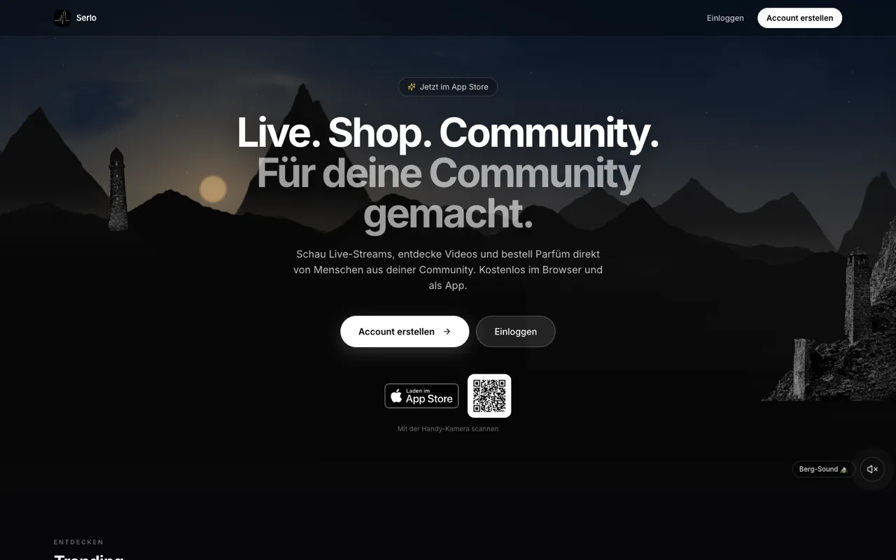Startseite der Social-App Serlo